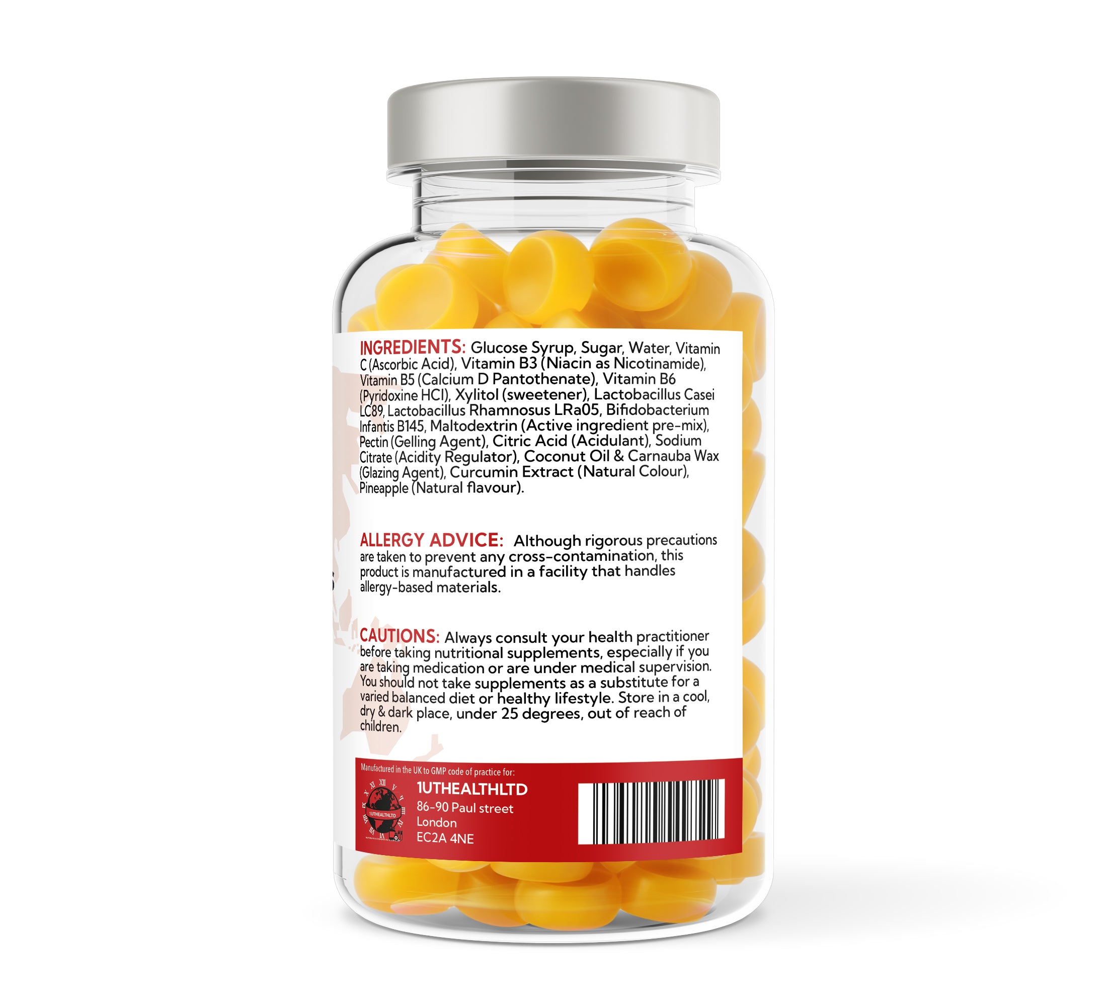 Probiotics + Vitamins for Kids & Adults | Pineapple Flavour | 60 Gummies