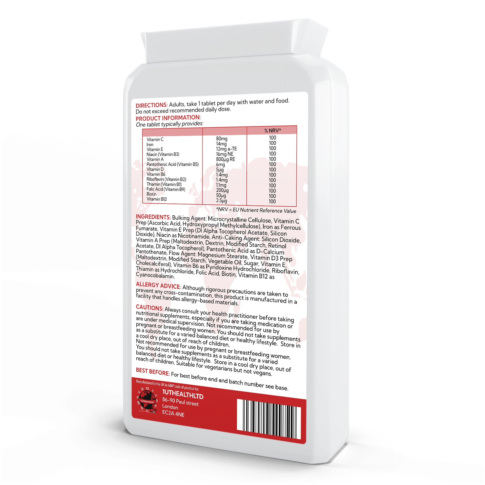 Multivitamin Plus Iron | 180 Tablets