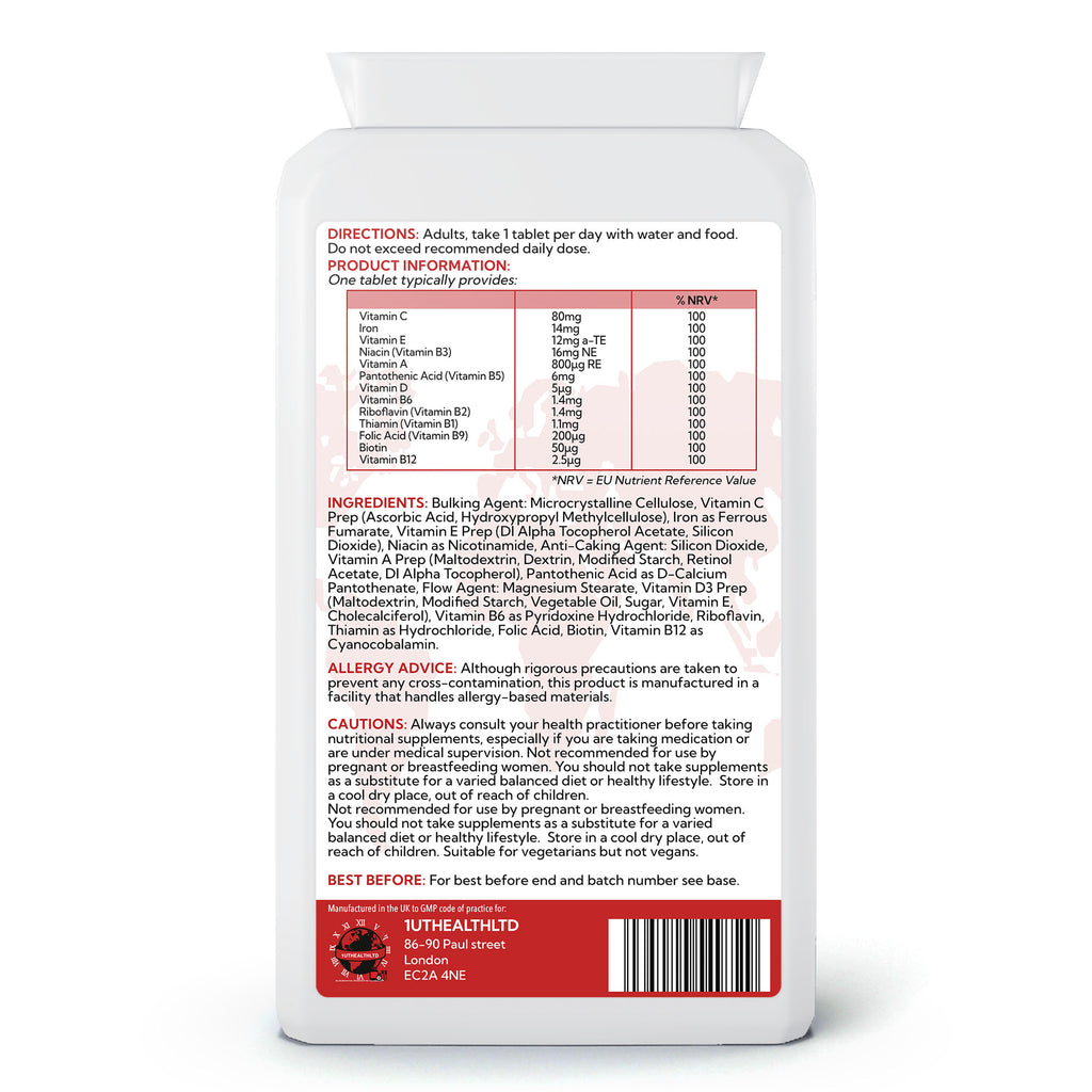 Multivitamin Plus Iron | 180 Tablets