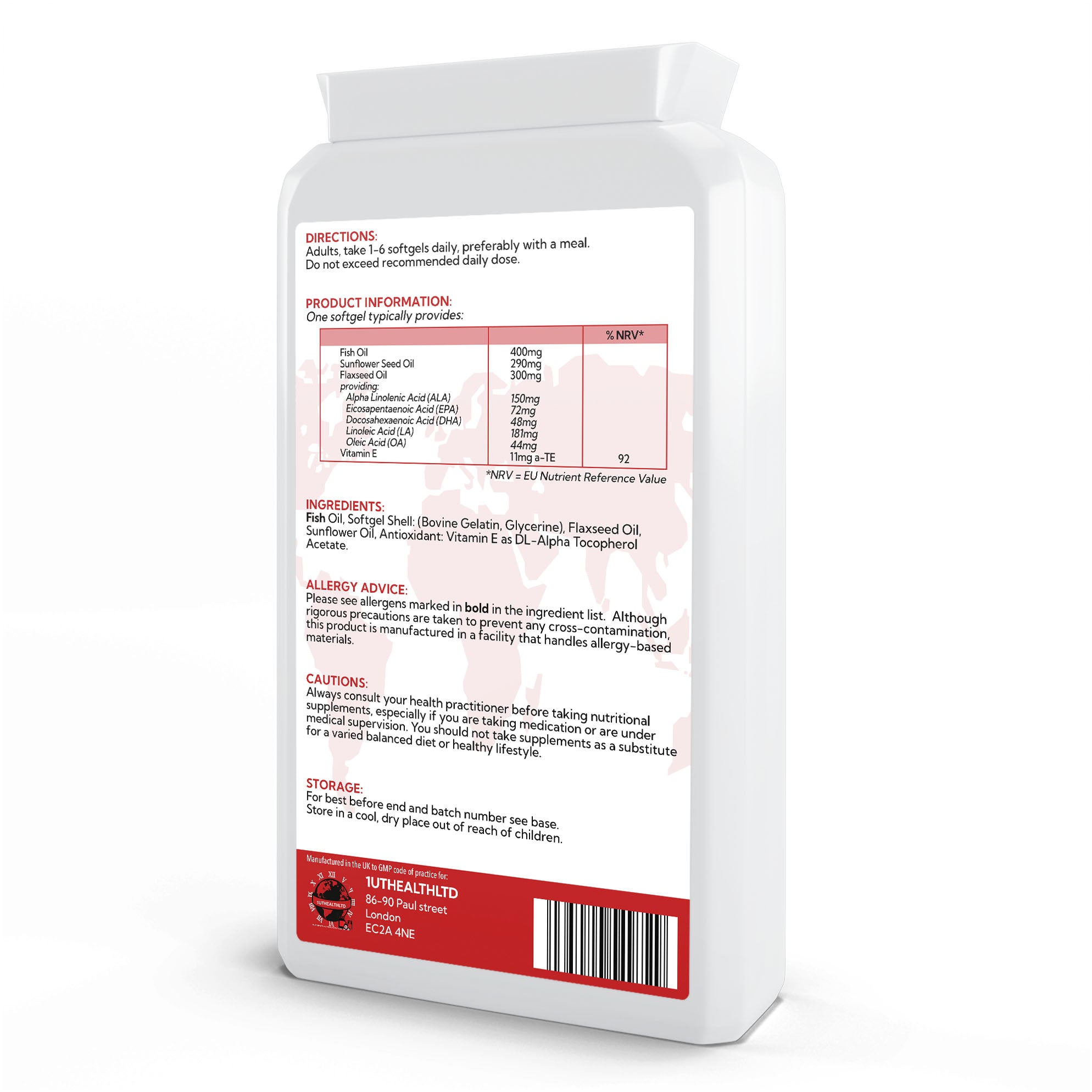 Omega 3, 6 & 9 Fish Oil | 1000mg | 90 Softgel Capsules