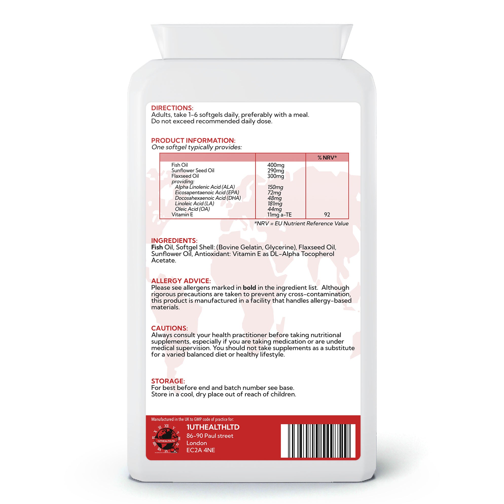 Omega 3, 6 & 9 Fish Oil | 1000mg | 90 Softgel Capsules