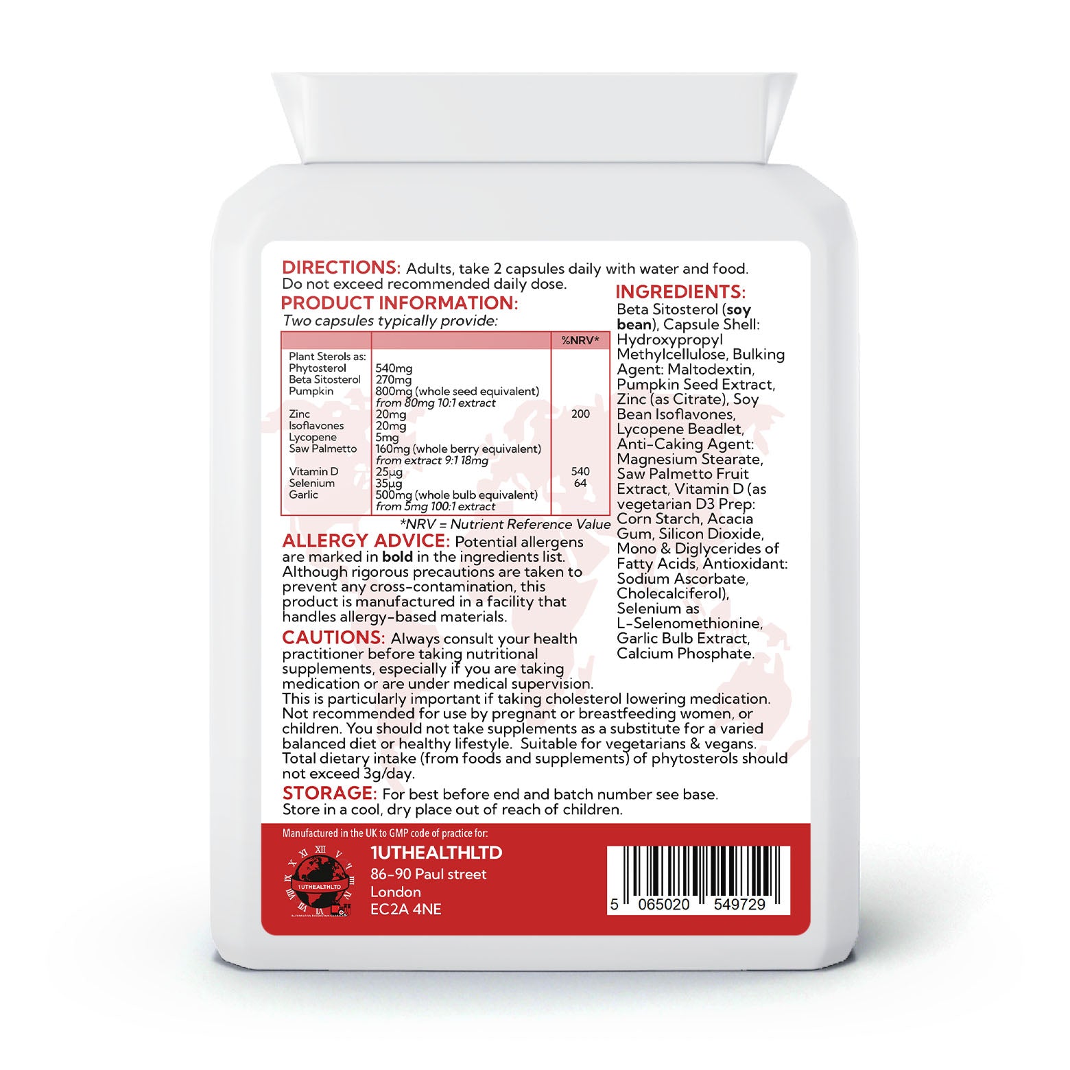 Plant Sterols Prostate Support | 60 Capsules