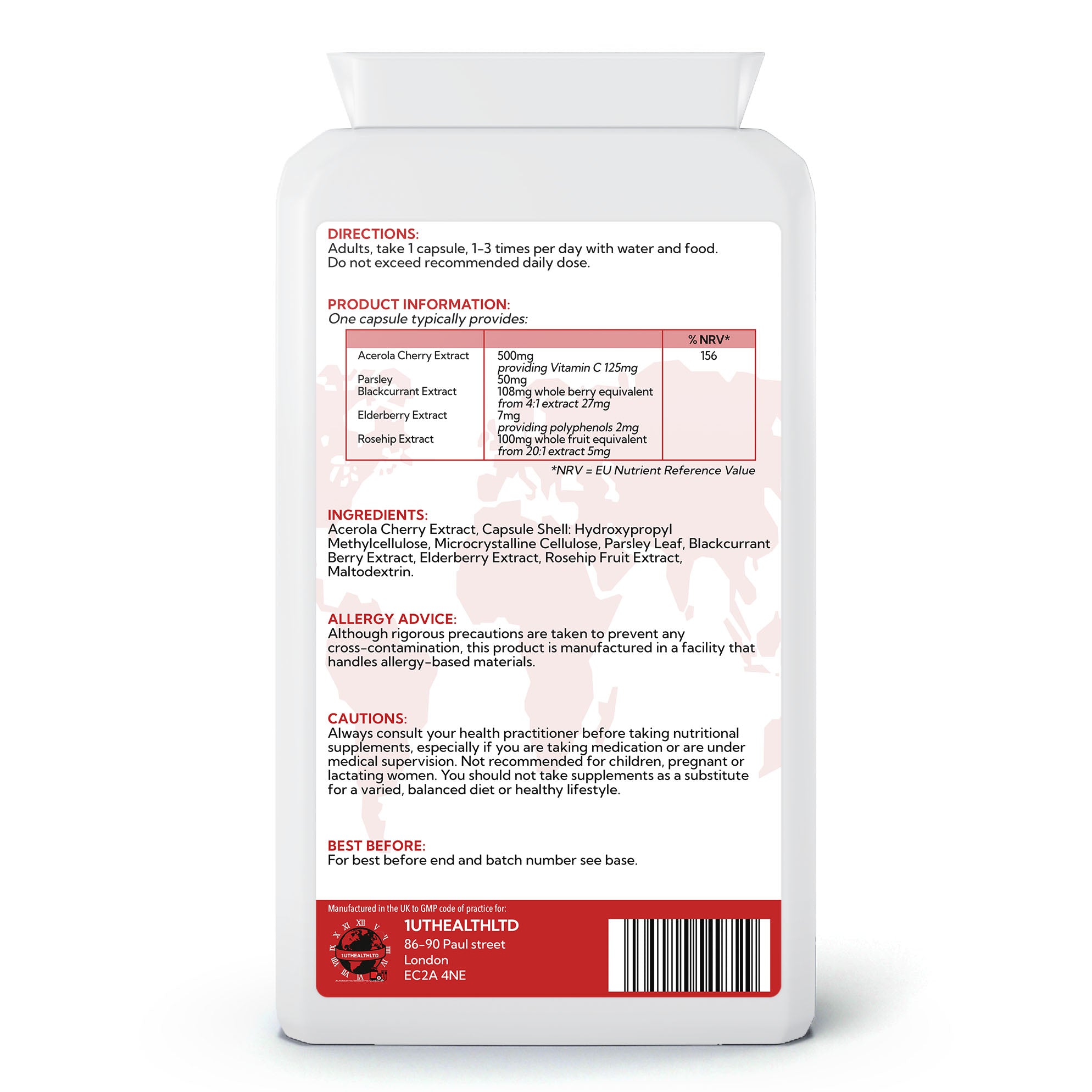 Vitamin C Acerola Immune Complex (Food Form) | 120 Capsules