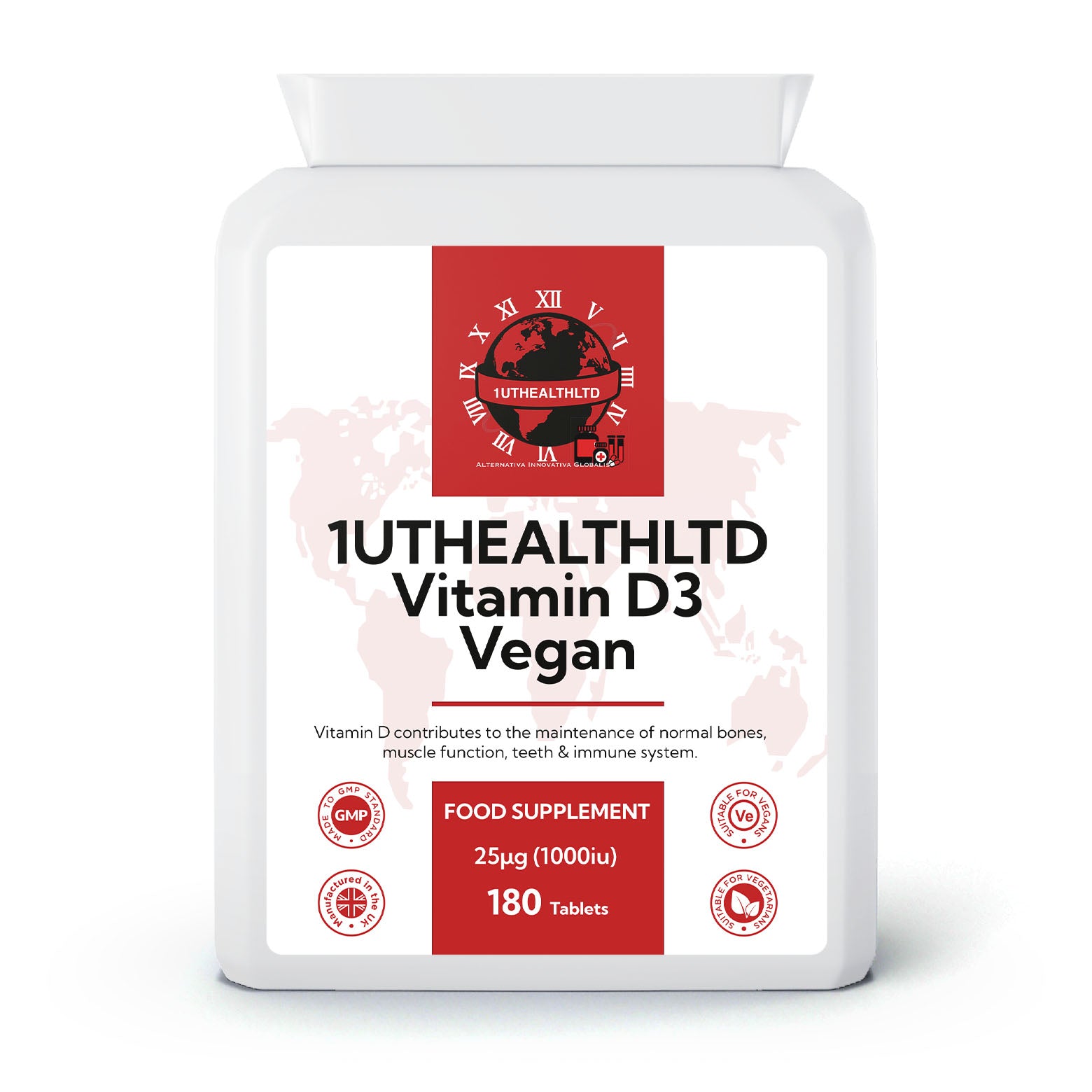 Vitamin D3 | 25μg (1000IU) | 180 Vegan Tablets