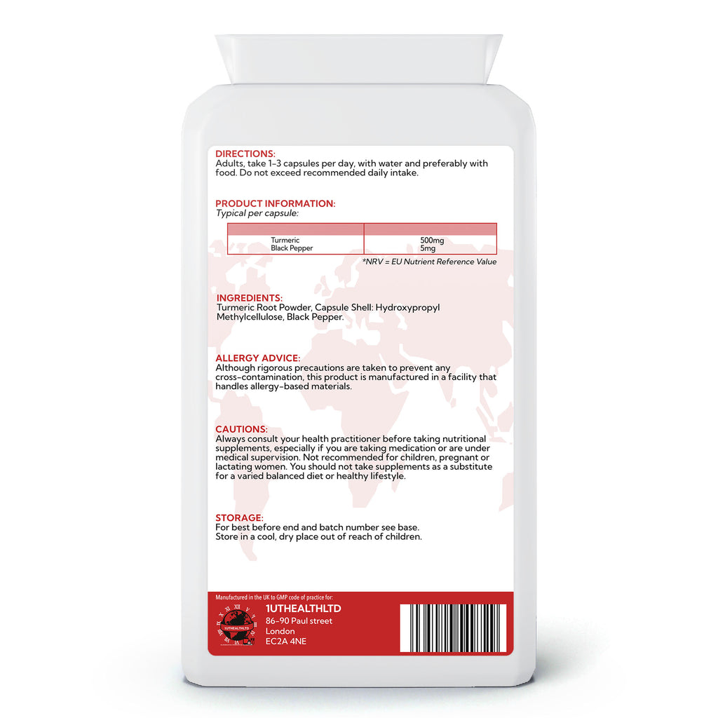 Turmeric with Black Pepper Extract | 500mg | 120 Capsules