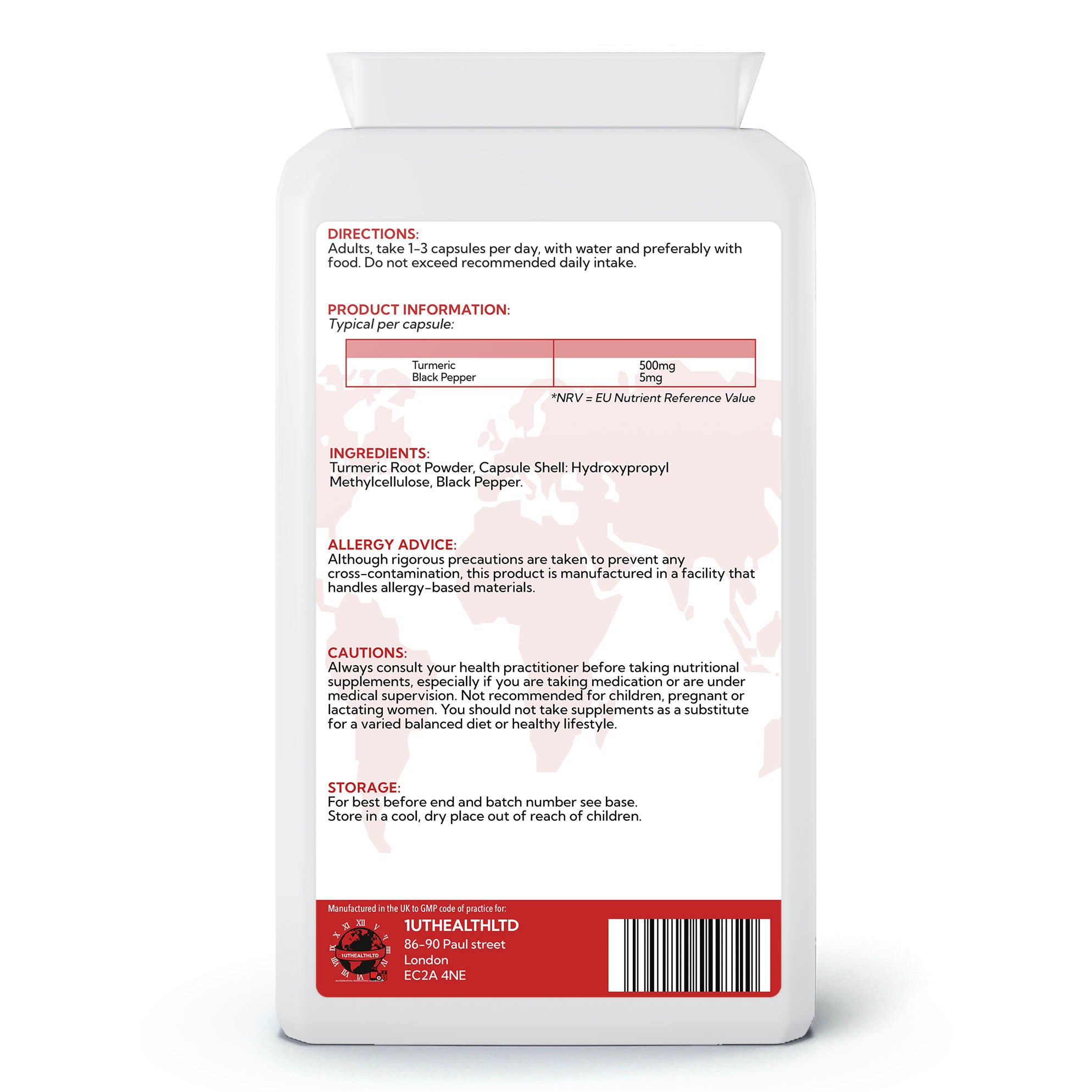 Turmeric with Black Pepper Extract | 500mg | 120 Capsules